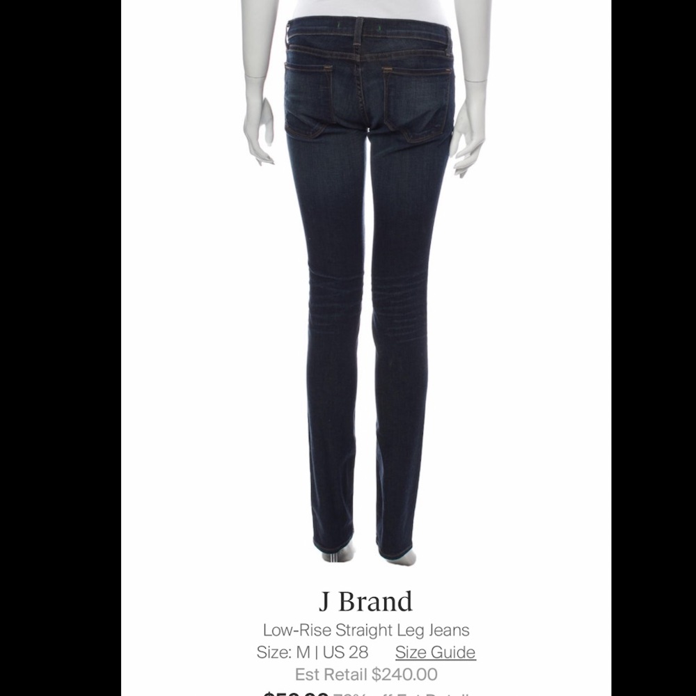 J Brand Low-Rise Straight Leg Jeans - Picture 2 of 8